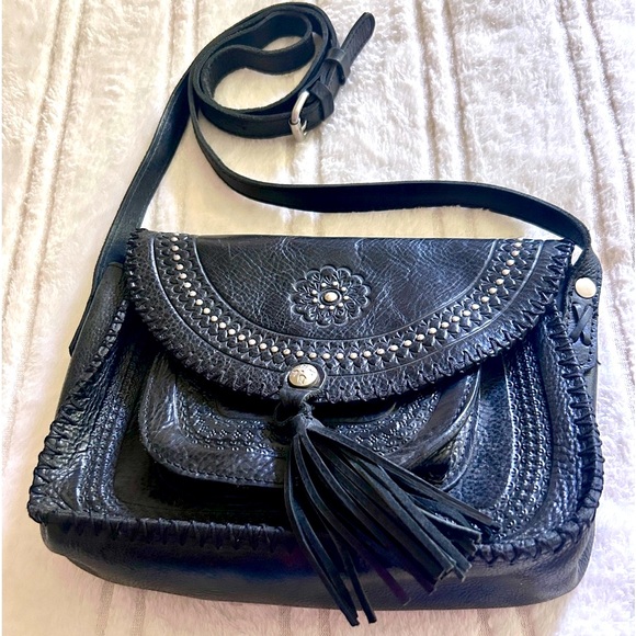 Patricia Nash Handbags - NWOT Patricia Nash Black Leather Hand Tooled Shoulder Bag Crossbody Purse Cover
